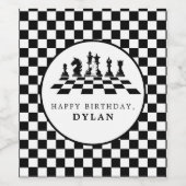 チェスボード&ピースゲームナイト任意の年齢誕生日 ワインラベル (シングルラベル)