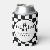 チェスボード&ピースゲームナイト任意の年齢誕生日 缶クーラー (缶正面)