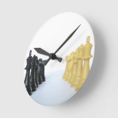 チェスマッチ ラウンド壁時計 (傾斜)