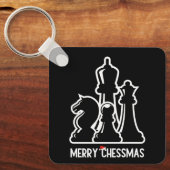 チェスメリー駒ボードゲームのサンタハット キーホルダー (正面)