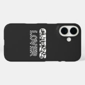 チェスワード白文字ラバーボードパターン Case-Mate iPhoneケース (裏面 (横))