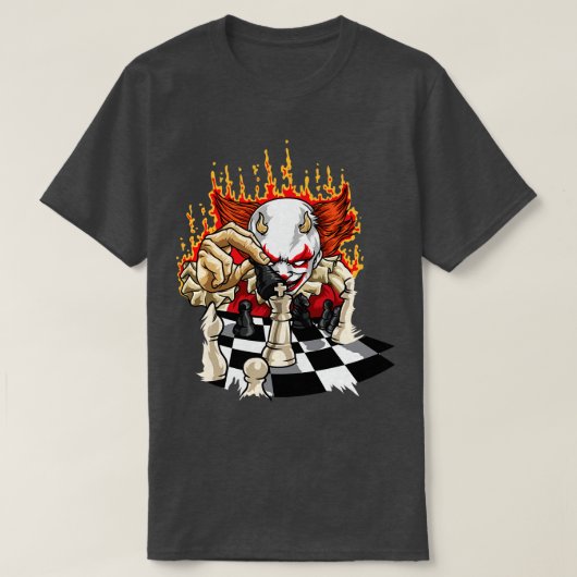 チェス付き炎のピエロ Tシャツ (デザイン正面)