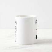 チェス大会アート ブラック&ホワイト コーヒーマグカップ (中央)