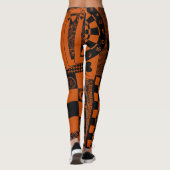 チェス市松模様にドミノプリント レギンス (裏面)