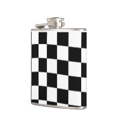 チェス市松模様にプのパターン白黒 フラスク (左)