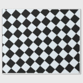 チェス市松模様にプのパターン白黒 ラッピングペーパー (フラット)