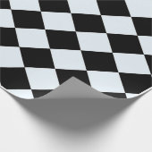 チェス市松模様にプのパターン白黒 ラッピングペーパー (角)