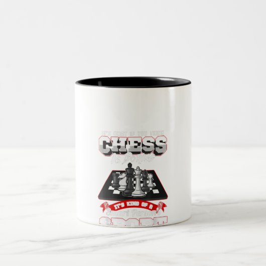 チェス引用文ユおもしろいーモアことわざ ツートーンマグカップ (中央)