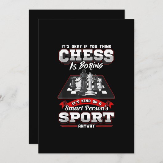 チェス引用文ユおもしろいーモアことわざ 招待状 (正面/裏面)