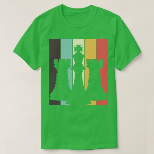 チェス恋人チェスレトロボードゲームチェス Tシャツ (デザイン正面)