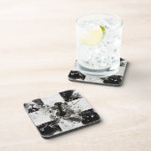 チェス抽象芸術アートウォーターカラーと金ゴールド コースター (右側)