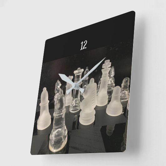 チェス時計 スクエア壁時計 (傾斜)