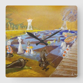 チェス時間 スクエア壁時計