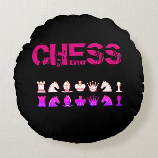 チェス枕 ラウンドクッション (正面)