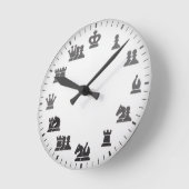チェス柄ウォールクロック ラウンド壁時計 (傾斜)