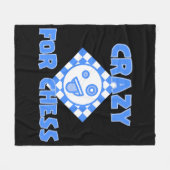 チェス熱狂する用 フリースブランケット (正面(横))