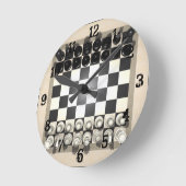 チェス盤および駒: 柱時計 ラウンド壁時計 (傾斜)