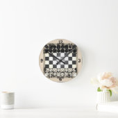 チェス盤および駒: 柱時計 ラウンド壁時計 (ホーム)