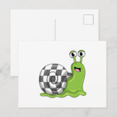 チェス盤でチェスをしているカタツムリ ポストカード (正面/裏面)