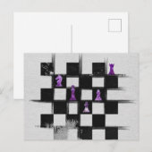 チェス盤とアメジストチェス駒の構成 ポストカード (正面/裏面)