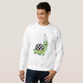 チェス盤とキングで亀 スウェットシャツ (正面フル)