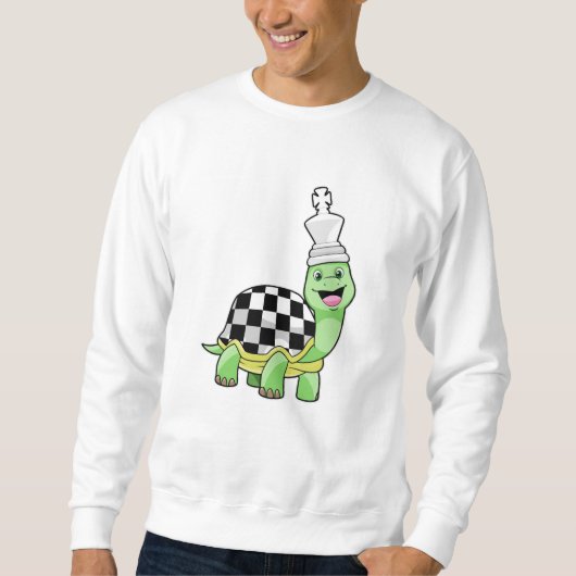 チェス盤とキングで亀 スウェットシャツ (正面)