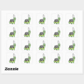 チェス盤とキングで亀 スクエアシール (シート)