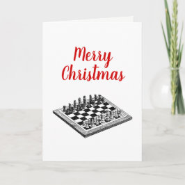 チェス盤とチェスの駒のヴィンテージアート クリスマス