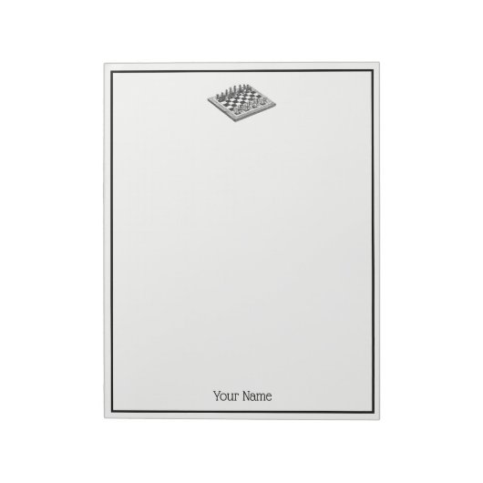 チェス盤とチェス駒のヴィンテージアート ノートパッド (回転)