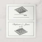 チェス盤とチェス駒のヴィンテージアート プレイスカード (外部開封)