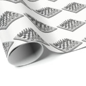 チェス盤とチェス駒のヴィンテージアート ラッピングペーパー (ロールコーナー)