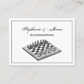 チェス盤とチェス駒のヴィンテージアート 名刺 (正面)