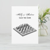 チェス盤とチェス駒のヴィンテージアート 招待状 (スタンド正面)