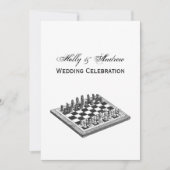 チェス盤とチェス駒のヴィンテージアート 招待状 (正面)