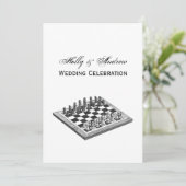 チェス盤とチェス駒のヴィンテージアート 招待状 (スタンド正面)