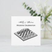 チェス盤とチェス駒のヴィンテージアート 招待状 (スタンド正面)