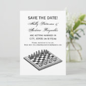 チェス盤とチェス駒のヴィンテージアート 招待状 (スタンド正面)