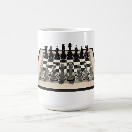 チェス盤とチェス駒： コーヒーマグカップ (中央)