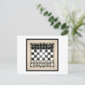 チェス盤とチェス駒： ポストカード (スタンド正面)