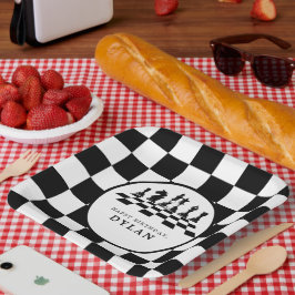 チェス盤と駒 ゲームナイト ハッピーバースデー ペーパープレート