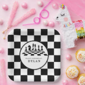 チェス盤と駒 ゲームナイト ハッピーバースデー ペーパープレート (パーティー)