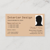 チェス盤のベージュとブラウンモダンの写真カッコいい付き 名刺 (裏面)