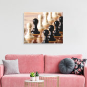 チェス盤のポーン キャンバスプリント (インサイチュ (リビング))