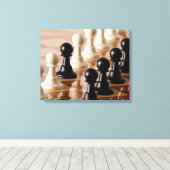 チェス盤のポーン キャンバスプリント (インサイチュ (ウッドフロア))