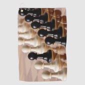 チェス盤のポーン ゴルフタオル (正面)