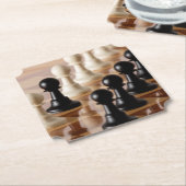 チェス盤のポーン ペーパーコースター (アングル)