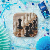 チェス盤のポーン ペーパープレート (パーティー)