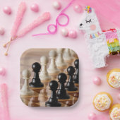 チェス盤のポーン ペーパープレート (パーティー)