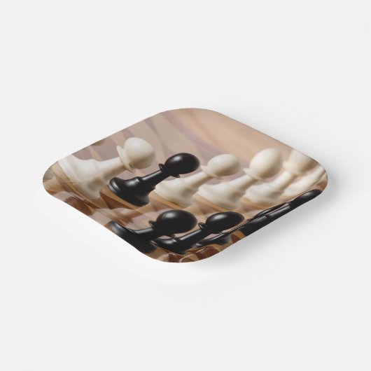 チェス盤のポーン ペーパープレート (傾斜あり)