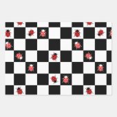 チェス盤のレディバード ラッピングペーパーシート (正面)
